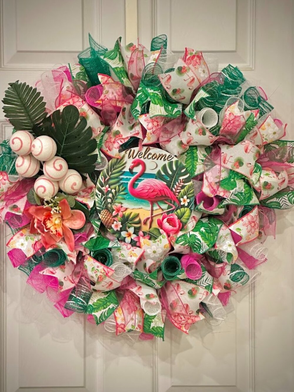 Summer Flamingo Wreath
